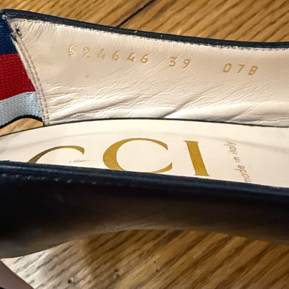 Gucci Black Sylvie Slingback Heels - Picture 2 of 11